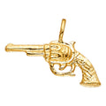 14K Yellow Gold Pistol Gun Pendant