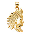 14K Yellow Gold Indian Pendant