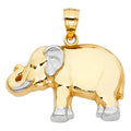 14K Two Tone Gold Elephant Pendant