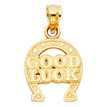 14K Yellow Gold Lucky Horseshoe Pendant