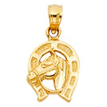 14K Yellow Gold Lucky Horseshoe Pendant