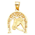 14K Yellow Gold Lucky Horseshoe Pendant