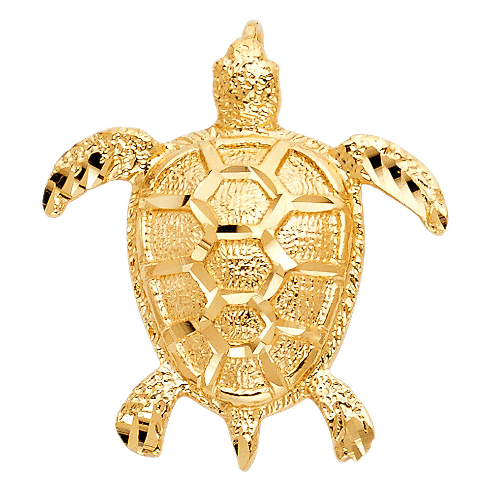 14K Yellow Gold Turtle Pendant