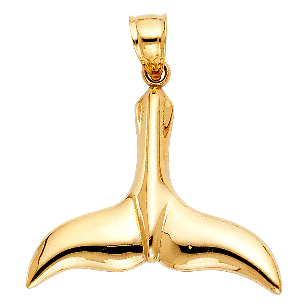 14K Yellow Gold Tail Of Dolphin Pendant