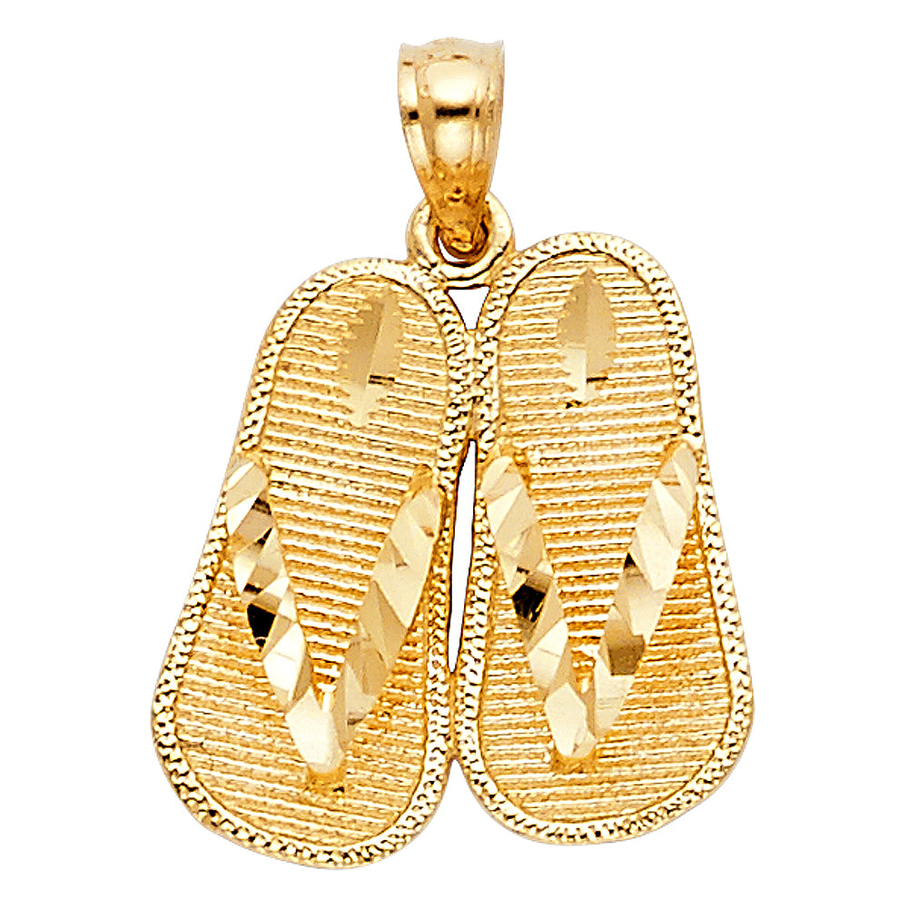 14K Yellow Gold Sandal Pendant