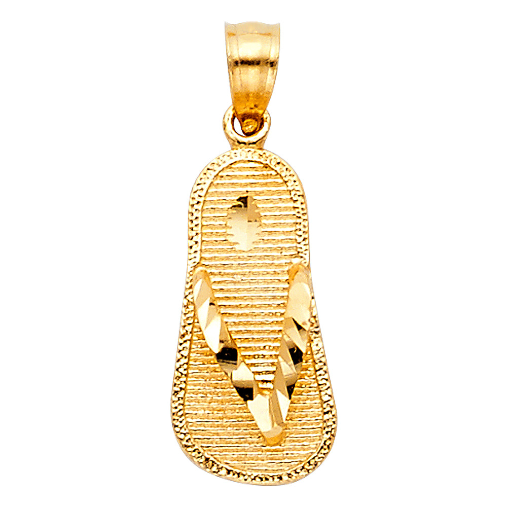 14K Yellow Gold Sandal Pendant