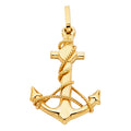 14K Yellow Gold Anchor Pendant