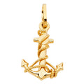 14K Yellow Gold Anchor Pendant