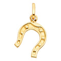 14K Yellow Gold Lucky Horseshoe Pendant