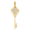14K Yellow Gold Love Key Pendant
