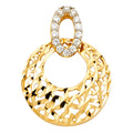 14K Two Tone Gold CZ Pendant