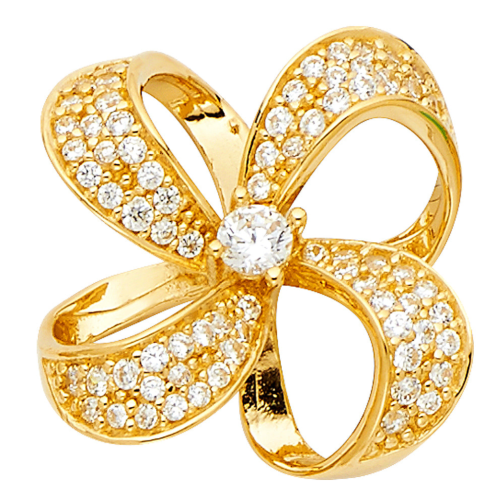 14K Yellow Gold CZ Pendant