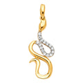 14K Two Tone Gold CZ Pendant