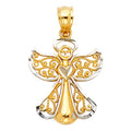 14K Two Tone Gold Angel Pendant