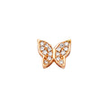 14K Pink CZ Butterfly Pendant