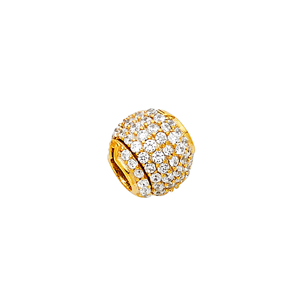 14K Yellow Gold CZ Sphere Pendant