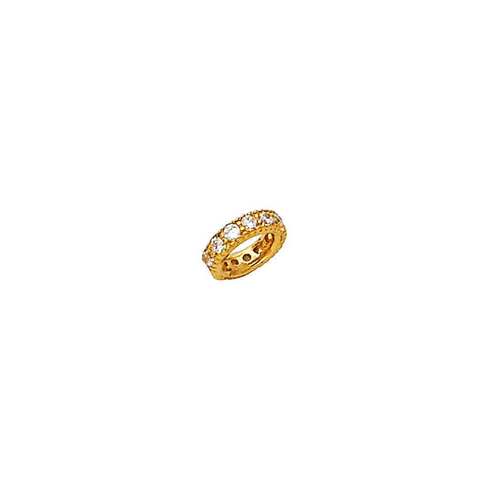 14K Yellow Gold CZ Tiny Circle Pendant