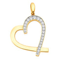 14K Yellow Gold CZ Heart Pendant