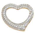 14K Two Tone Gold CZ Heart Pendant