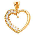14K Yellow Gold CZ Heart Pendant