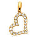 14K Yellow Gold CZ Heart Pendant