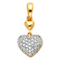 14K Two Tone Gold CZ Heart Pendant