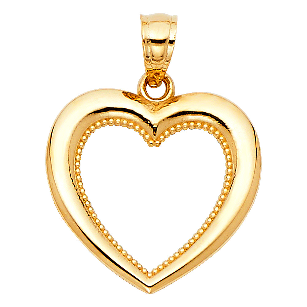 14K Yellow Gold Heart Pendant