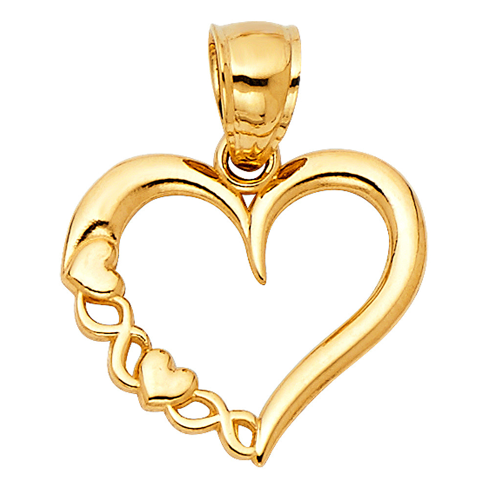 14K Yellow Gold Heart Pendant