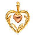 14K Two Tone Gold Heart Pendant