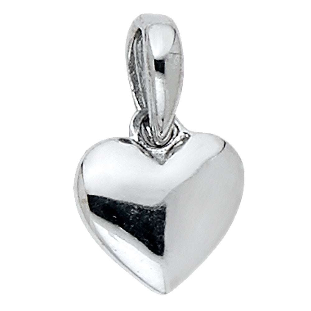 14K White Gold Heart Pendant