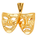 14K Yellow Gold Mask Pendant