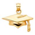 14K Yellow Gold Graduation Hat Pendant