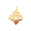 14K Two Tone Gold Mom Pendant