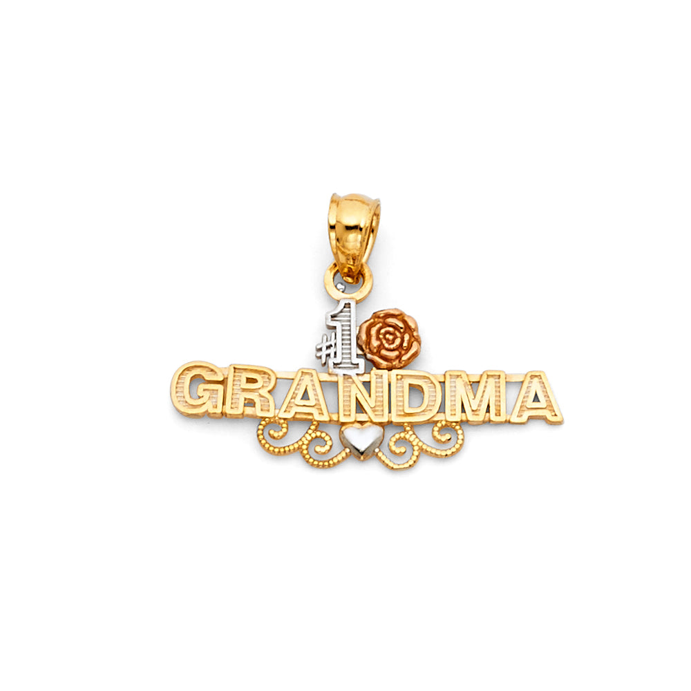 14K Yellow White Rose Gold Grandma Pendant