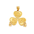 14K Yellow Gold Heart 3 Piece Pendant