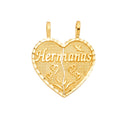 14K Yellow Gold Heart 2 Piece Pendant