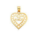 14K Yellow Gold Te Amo Heart Pendant