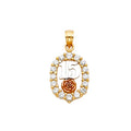 14K Yellow White Rose Gold CZ 15 Years Pendant