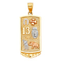 14K Yellow White Rose Gold Lucky Pendant