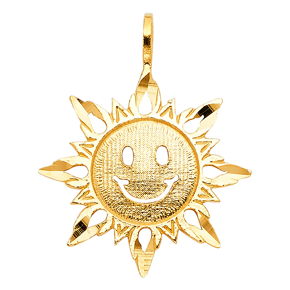 14K Yellow Gold Sun Pendant