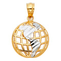 14K Two Tone Gold Glove Pendant