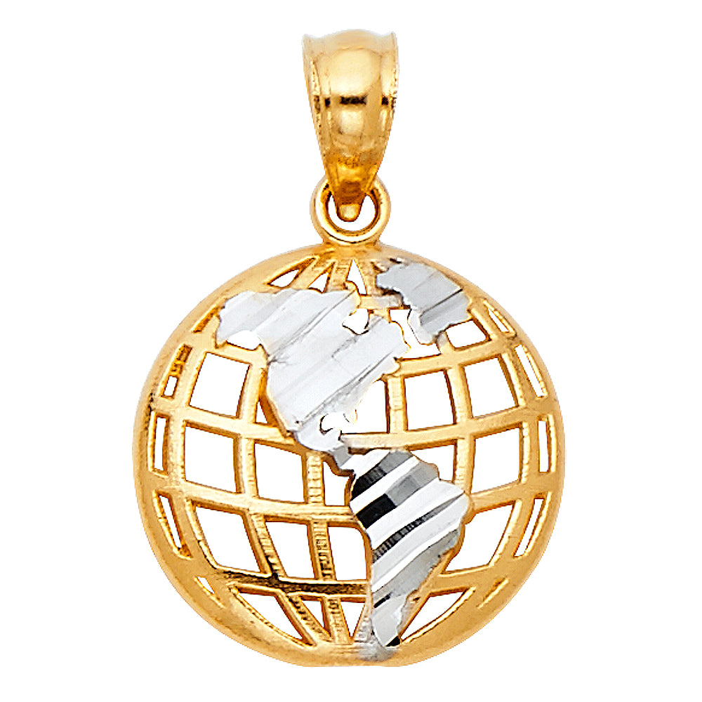 14K Two Tone Gold Glove Pendant