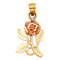 14K Two Tone Gold Rose Pendant