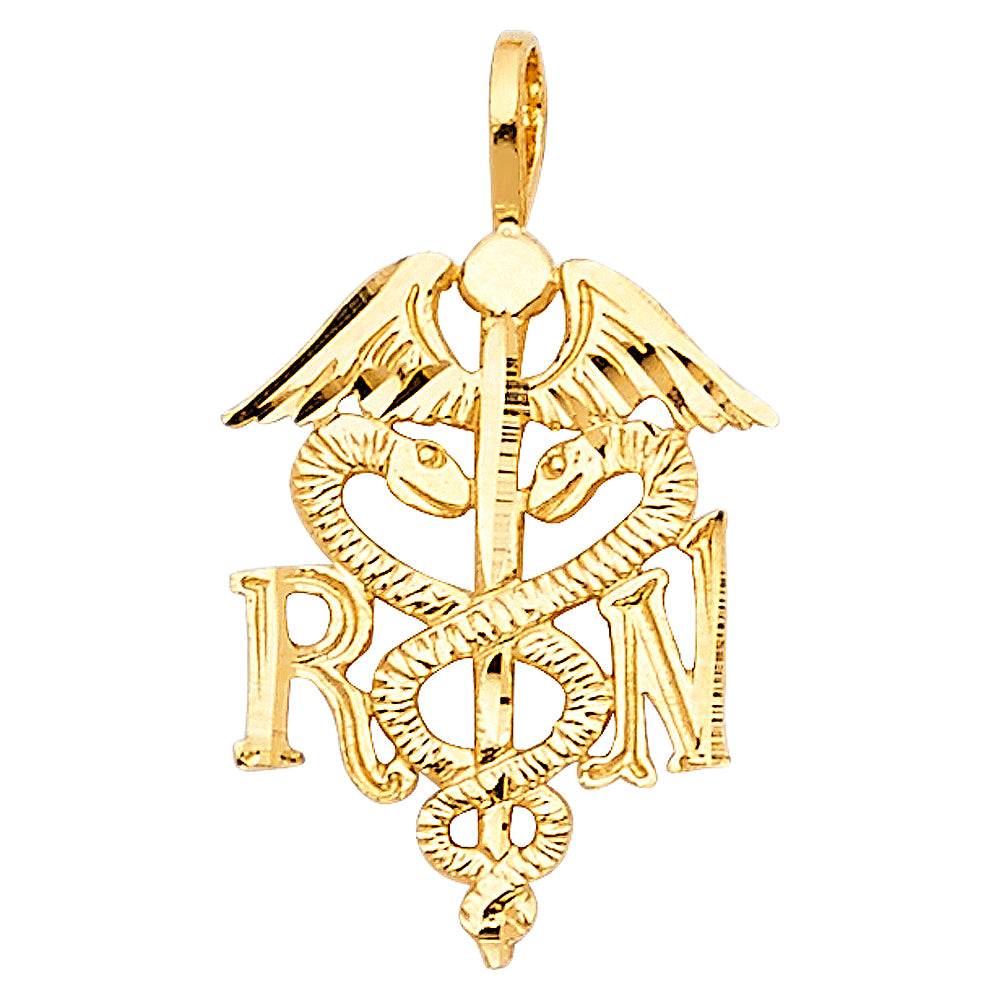 14K Yellow Gold Symbol Of Medical Service Pendant