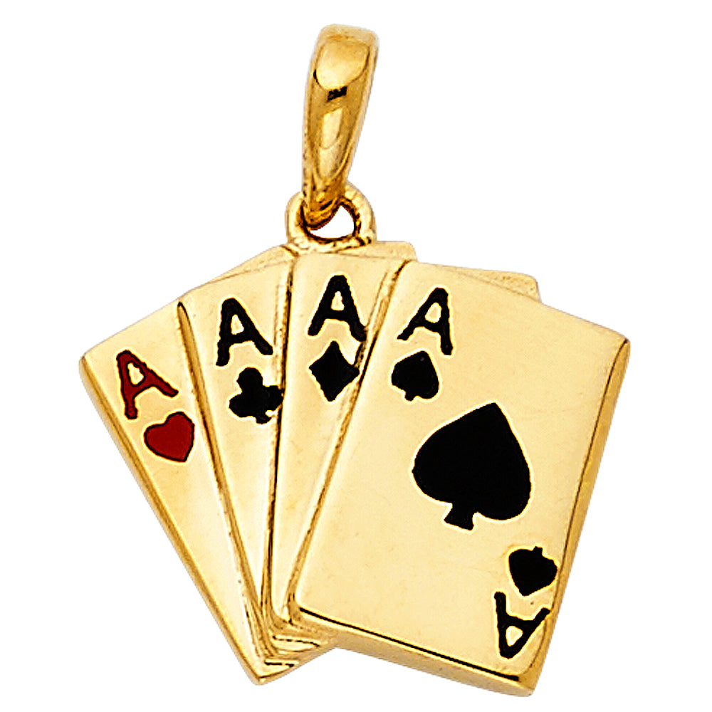 14K Two Tone Gold A Pocker Pendant