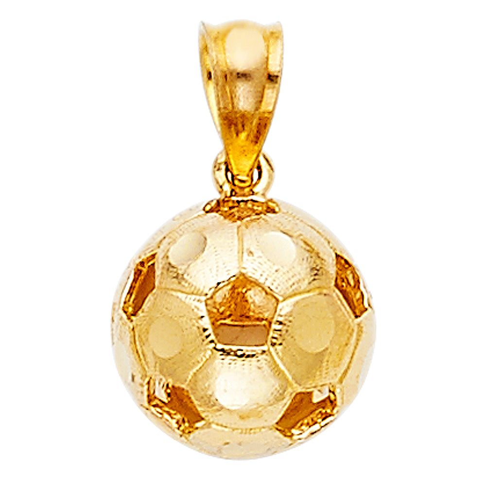 14K Yellow Gold Soccer Ball Pendant