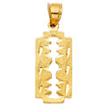 14K Yellow Gold Razor Blade Pendant