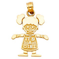 14K Yellow Gold Girl Pendant