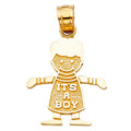 14K Yellow Gold Boy Pendant