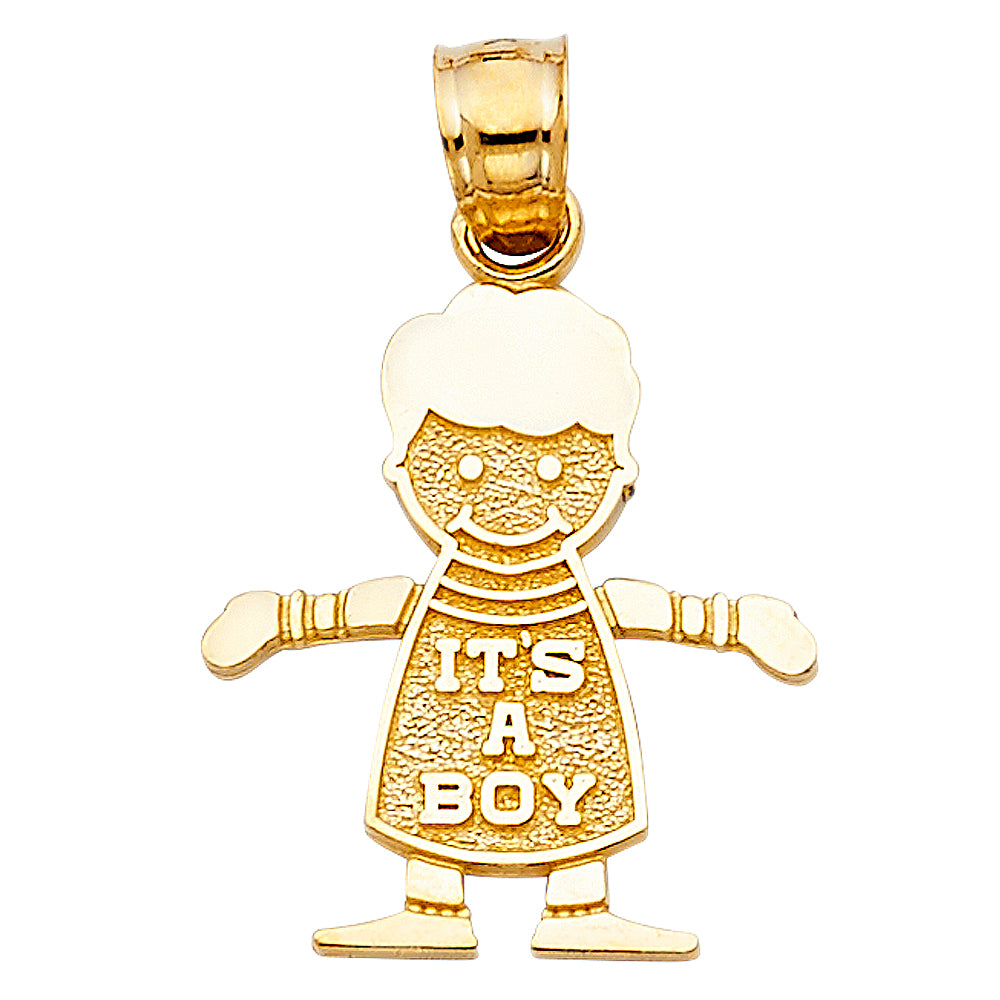 14K Yellow Gold Boy Pendant